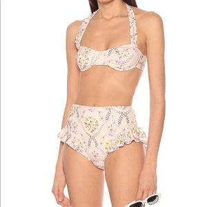 NWT LoveShackFancy high waisted ruffle bikini W XS